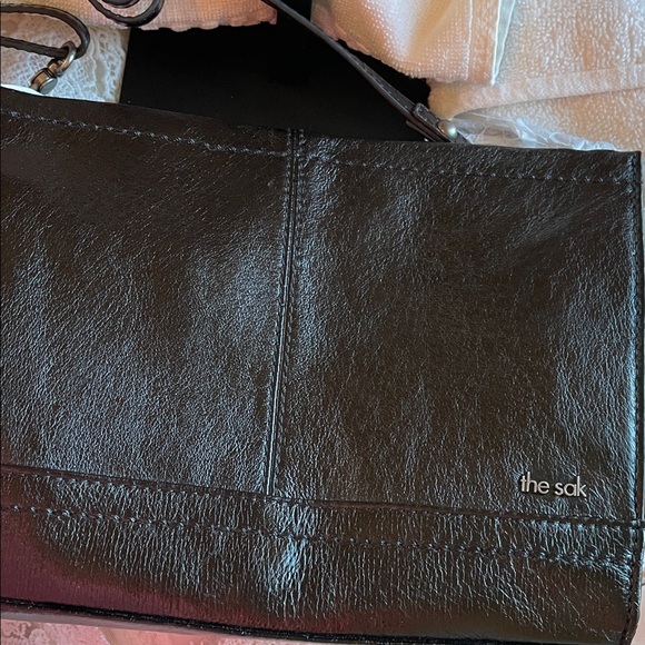 The Sak Black Leather Shoulder Bag with Card Holder - Picture 11 of 12